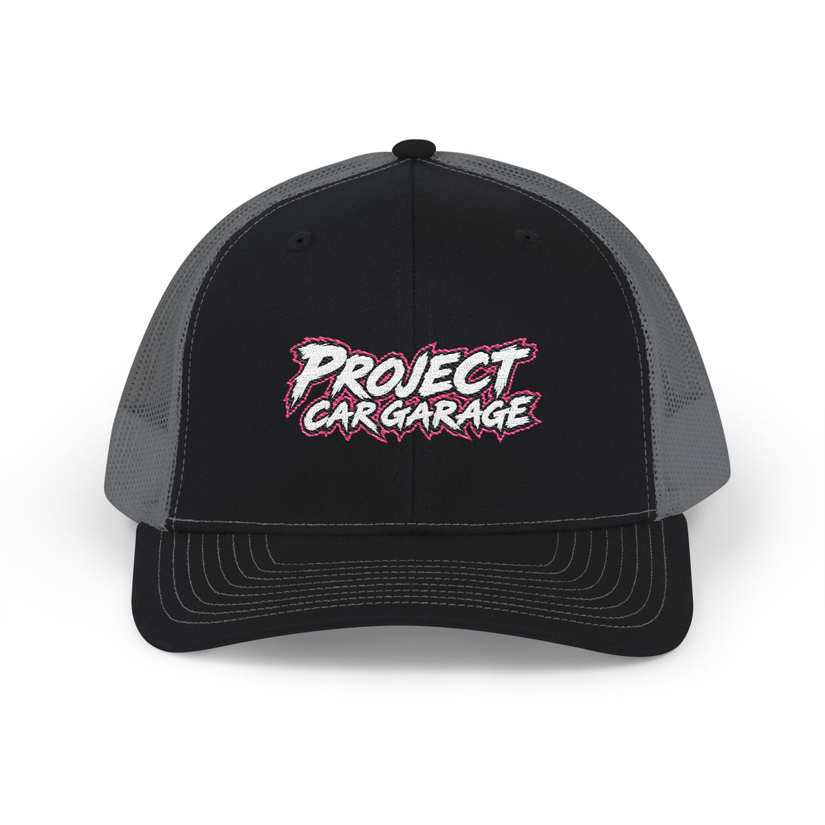 Project Car Garage Snapback Trucker Cap — Retro Racing Logo Hat