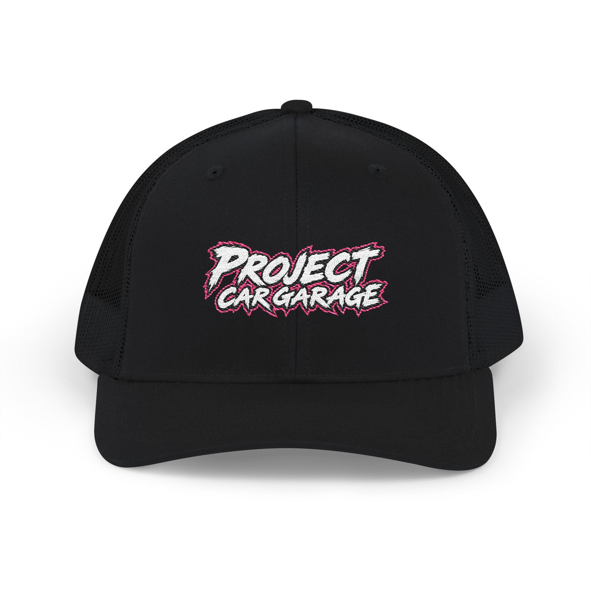 Project Car Garage Snapback Trucker Cap — Retro Racing Logo Hat