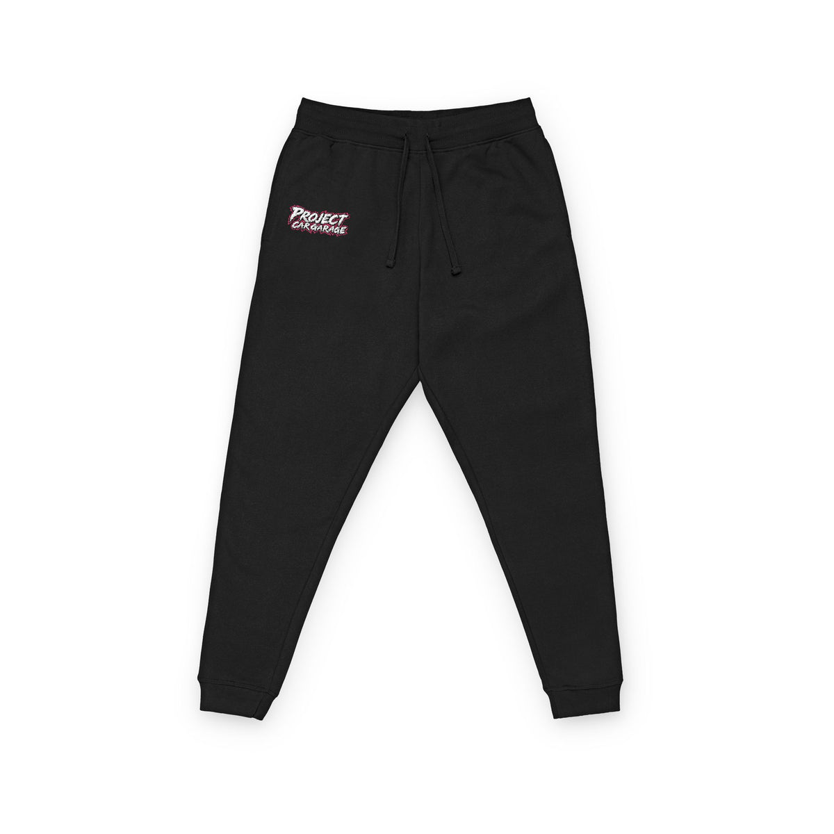 Embroidered 'Project Car Garage ' Black Fleece Joggers
